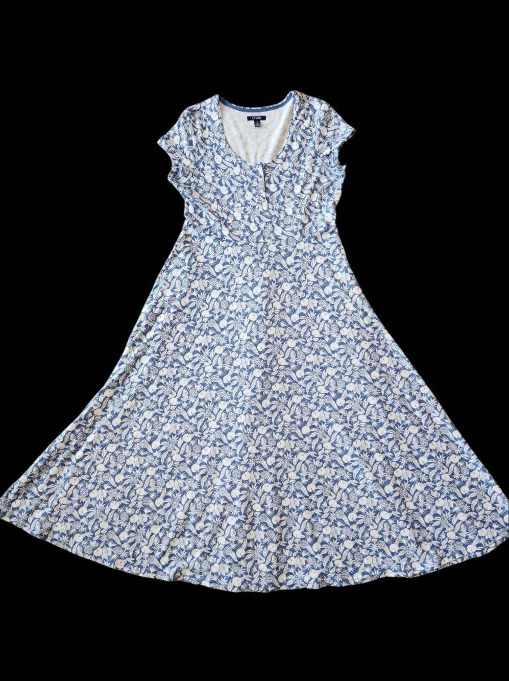 Flora Preppy Blue Maxi Dress